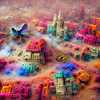 A colorful city made of butterfly dust.png