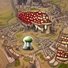 An enormous mushroom with a bustling city built into it populated by odd looking creatures.png