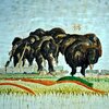 Painting of a giant made of buffaloes standing in a field of wheat.jpg